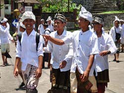 Young men wearing traditional Balinese clothing