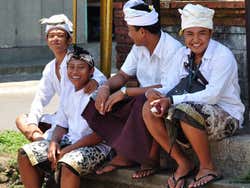Young men wearing traditional Balinese clothing