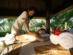 Enjoying a Balinese massage