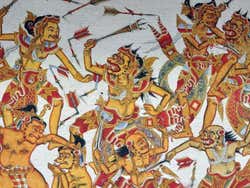 Paintings on the ceiling of Taman Gili